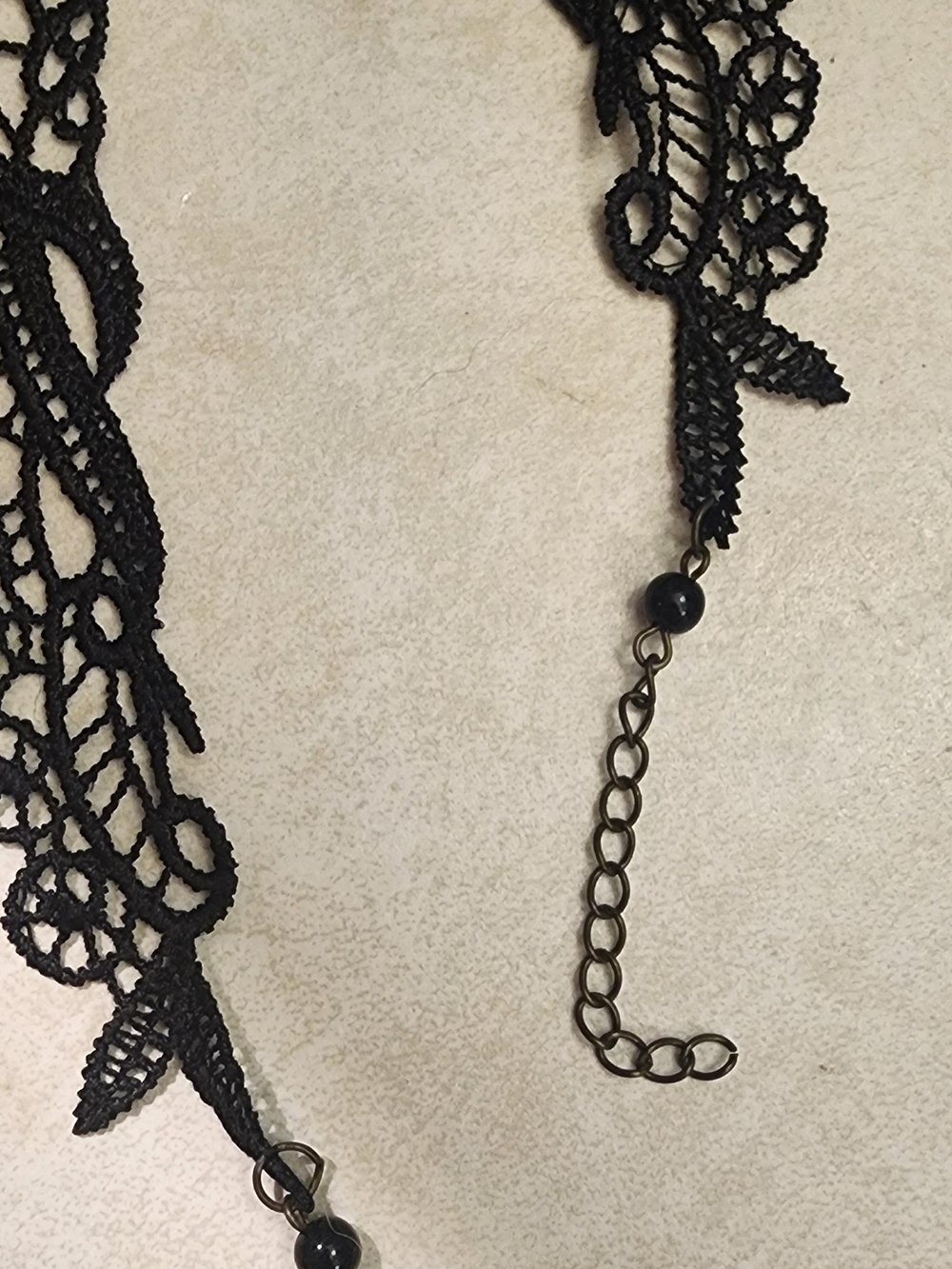 Black Lace Pendant Bat Necklace Taxidermy - Women Jewelry - Picture 5 of 6